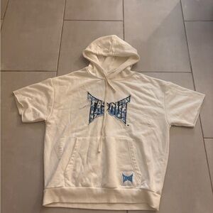 Tapout Cream Hoodie with Blue Graphic